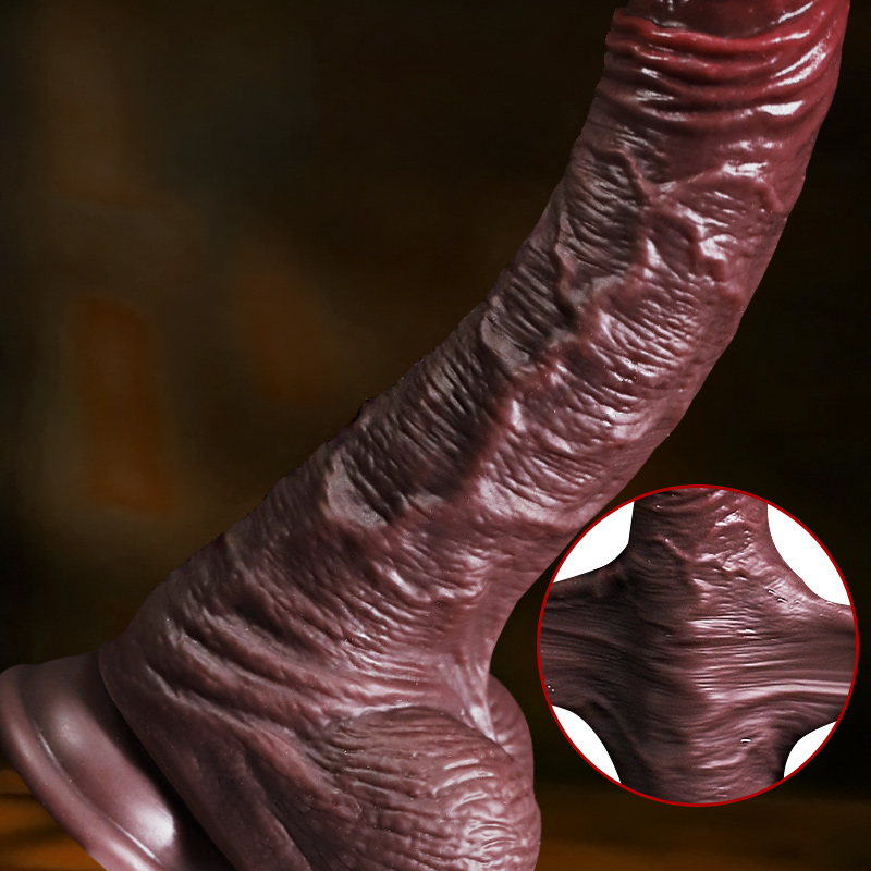 Lamb skin Dildo Liquid silicone - Brown