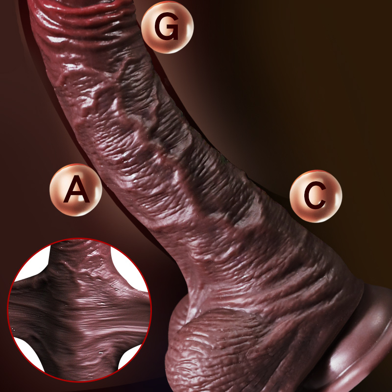 Lamb skin Dildo Liquid silicone - Brown