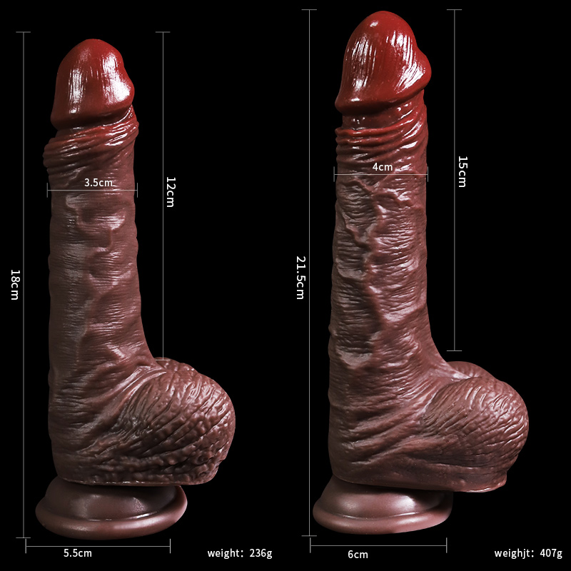 Lamb skin Dildo Liquid silicone - Brown