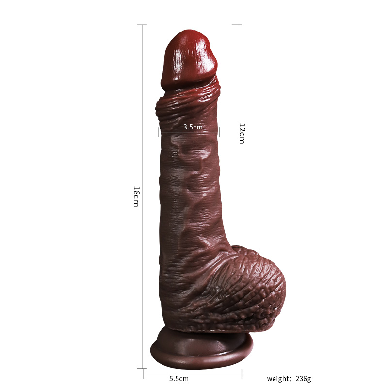 Lamb skin Dildo Liquid silicone - Brown