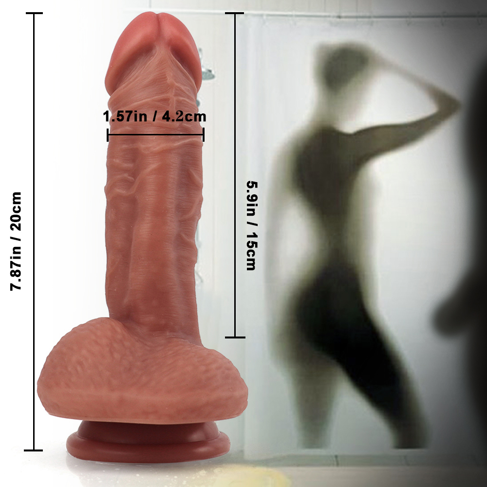 7.87 inch Double layer liquid silicone dildo