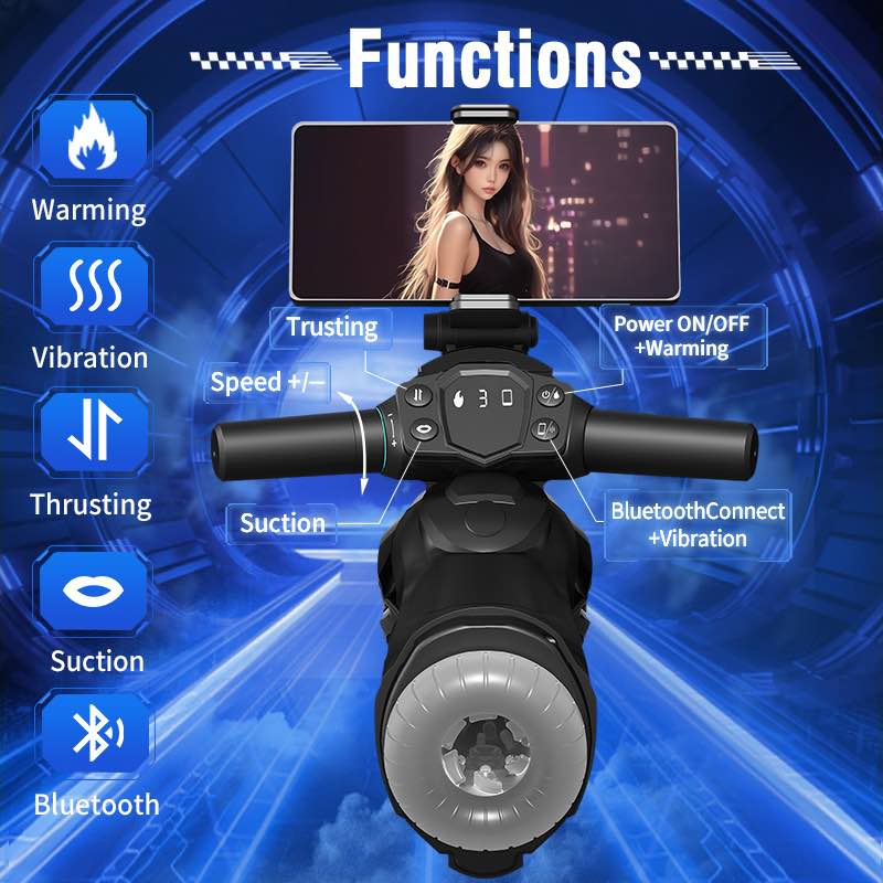 Motorcycle Masturbation Cup Telescopic Multi frequency Vibration