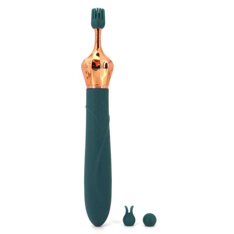 Three Heads Replacable Vibration Clit Massager Stick