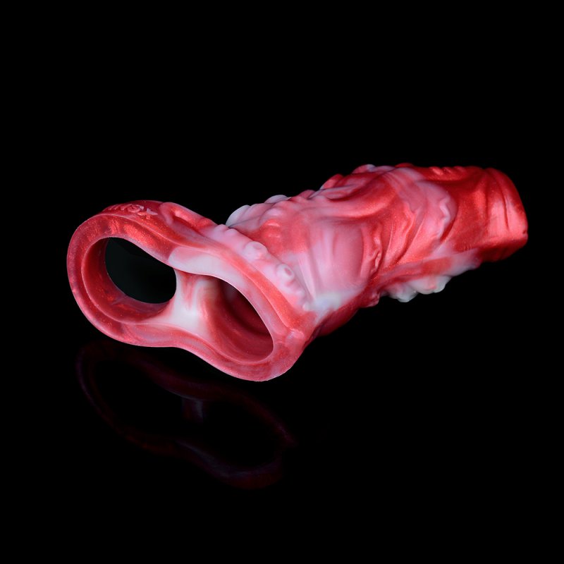 Flame Lifelike Penis Sleeve - C