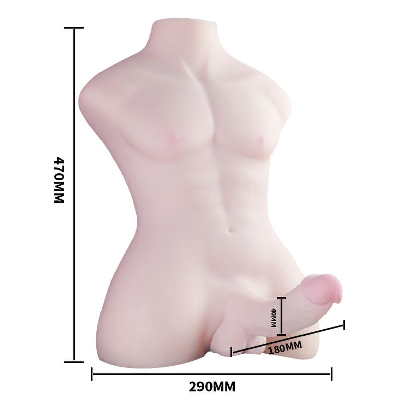 Male 3D Torso Half Body With Big Dildo