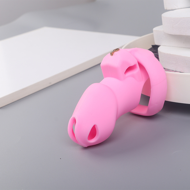 Silicone Hide Lock Chastity Cage