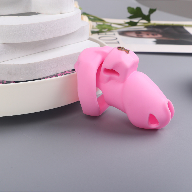 Silicone Hide Lock Chastity Cage