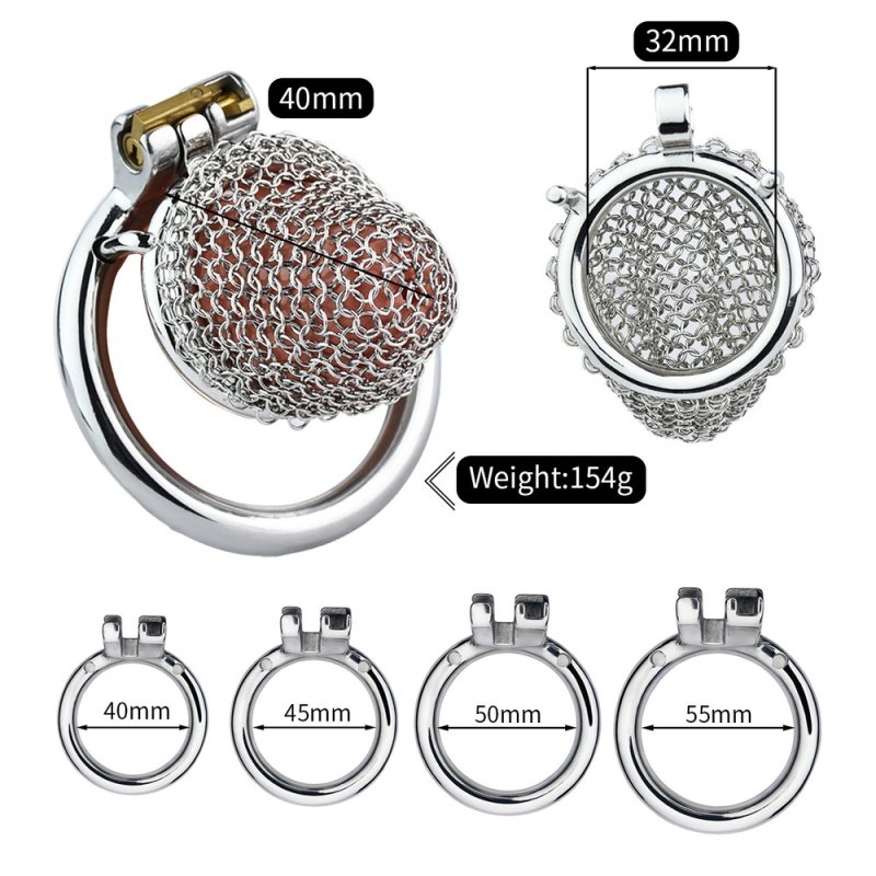 Metal Chastity Cage Mesh Male Locks Devices Cage Length: 1.6