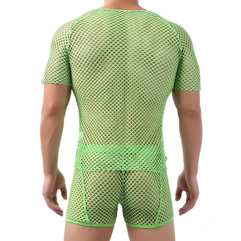 Sultry Men Breathable Fishnet T-shirt