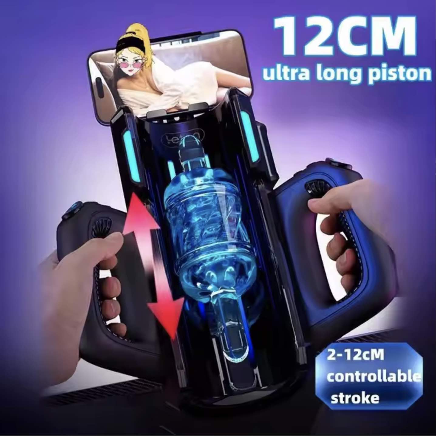 Automatic Telescopice Sucking Male Masturbation Cup with Mobile Phone Holder