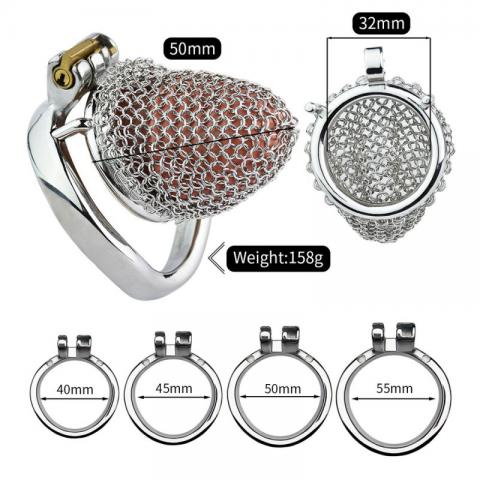 Metal Chastity Cage Mesh Male Locks Devices Cage Length: 2.0 